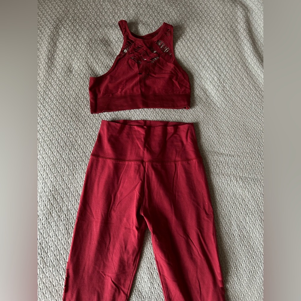 Aerie cotton workout set: leggings and bralette/ sports bra
